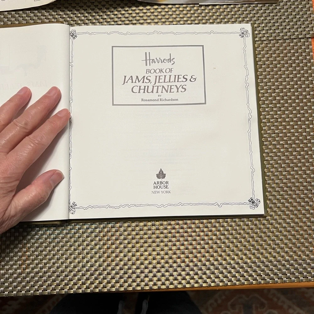 Harrods Book of Jams, Jellies & Chutneys - Green and Brown Cover